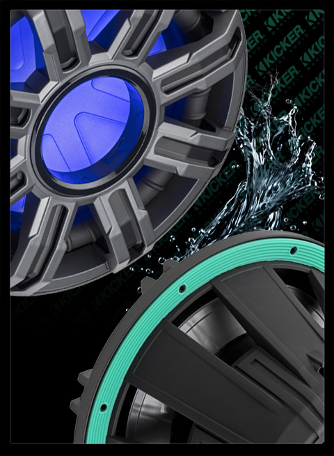 Image showing front and back of Premium Marine speakers